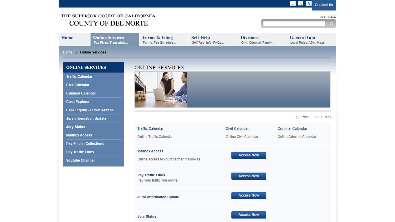 Online Services - Del Norte County Superior Court